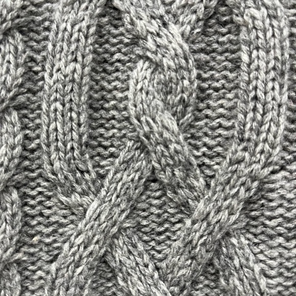 Gap Cable Knit Shawl Cardigan Sweater Lambswool Blend in Grey size M - Picture 9 of 12